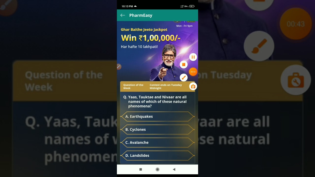 KBC pharmeasy question answer || Ghar baithe jeeto jackpot || 12 November 2021...