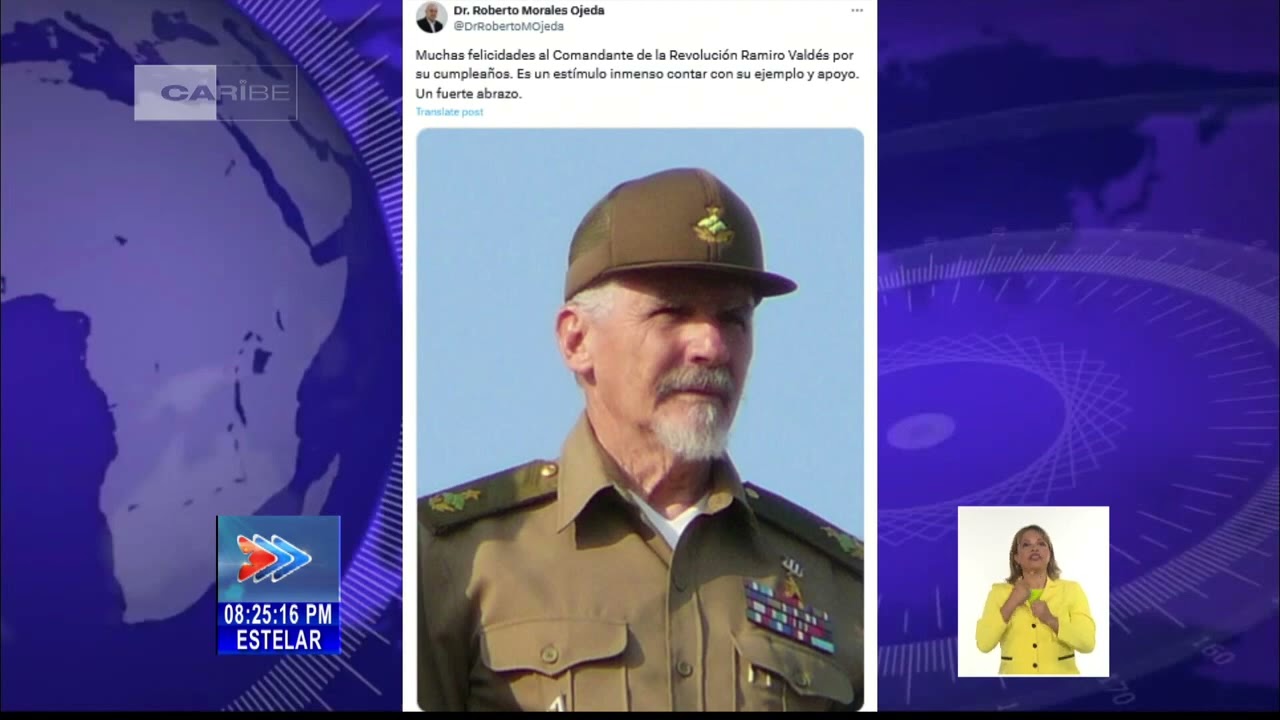 Presidente de Cuba felicitó al comandante Ramiro Valdés Menéndez en su 92 cumpleaños
