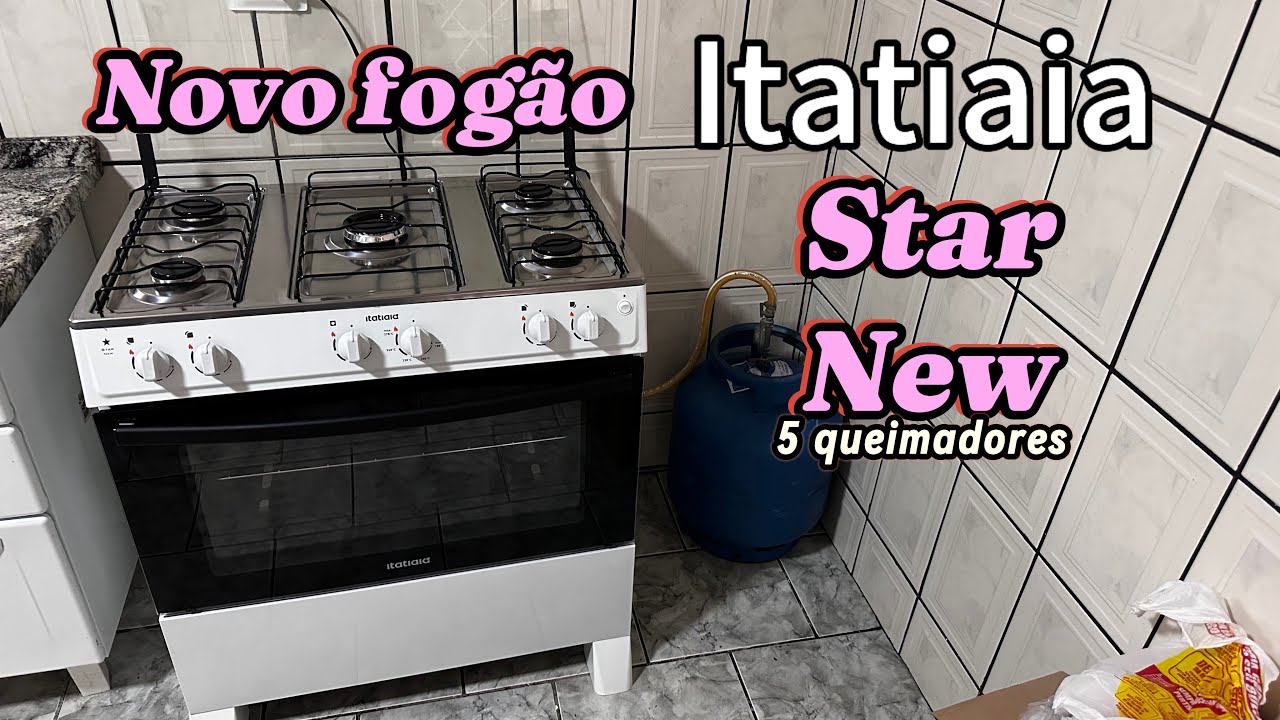 Novo fogão Itatiaia 5 queimadores star new branco bi volt