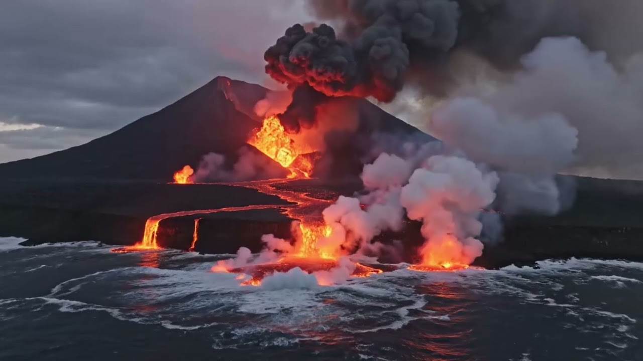 When Lava Hits the Ocean: Fire Meets Water in Explosive Clash!