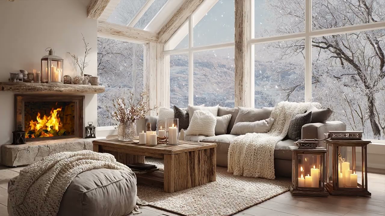Snow drifts between quiet barns ❄️ as fences fade and the morning forgets direction