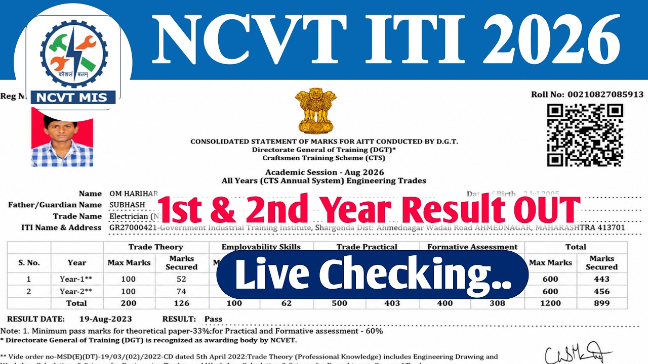 NCVT ITI Result 2026 OUT | NCVT ITI Result 2026 Kaise Dekhe, How To Check ITI Result 2026