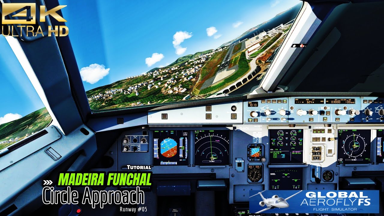 4K | AEROFLY FS GLOBAL | Madeira VOR Visual Approach Rwy 05 | AIRBUS A321-200 | Lufthansa