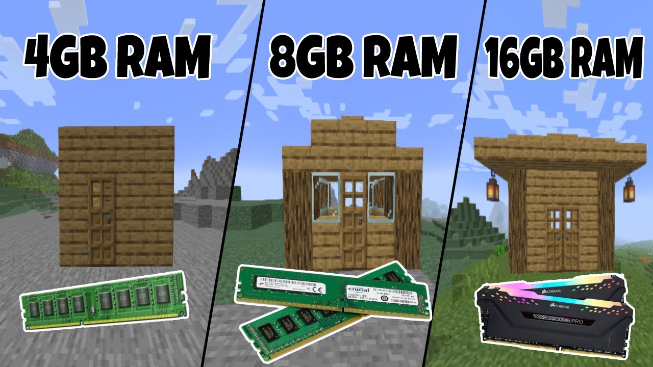 Minecraft 4GB RAM vs 8GB RAM vs 16GB RAM FPS TEST (1.19.2)