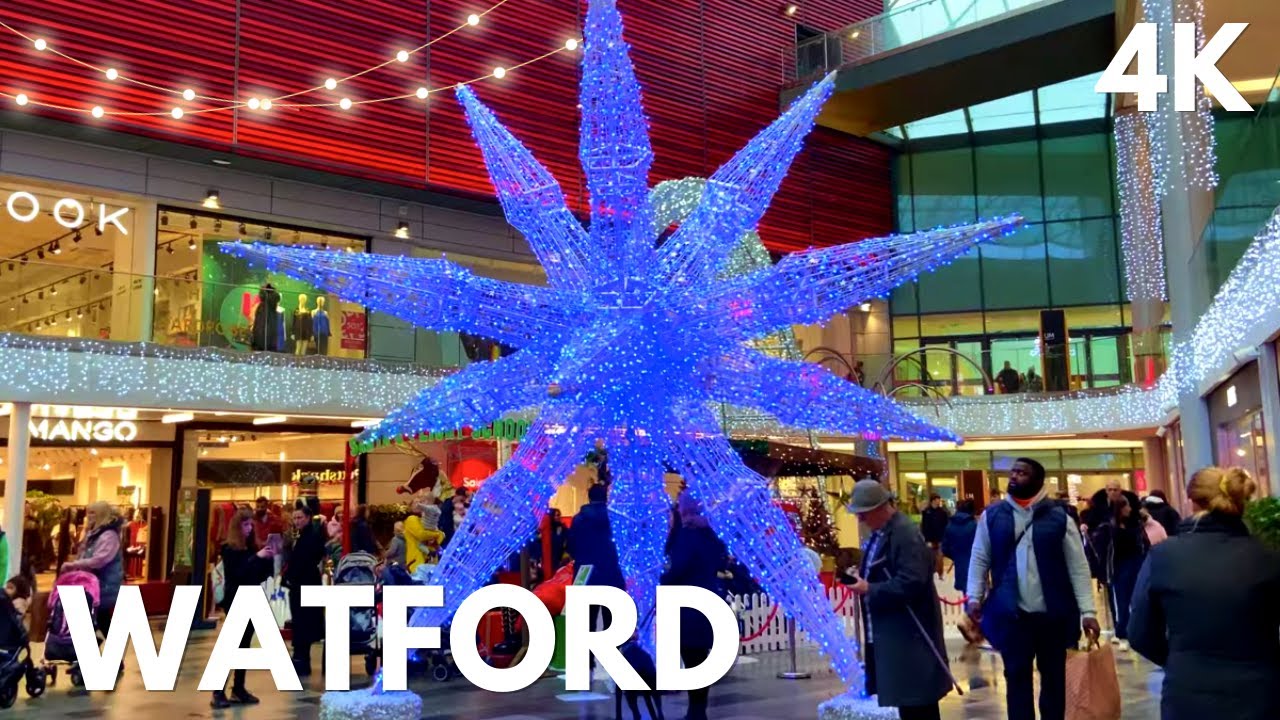Watford Shopping Center Walking Tour  🇬🇧4K | Rainy Weather | London | United Kingdom