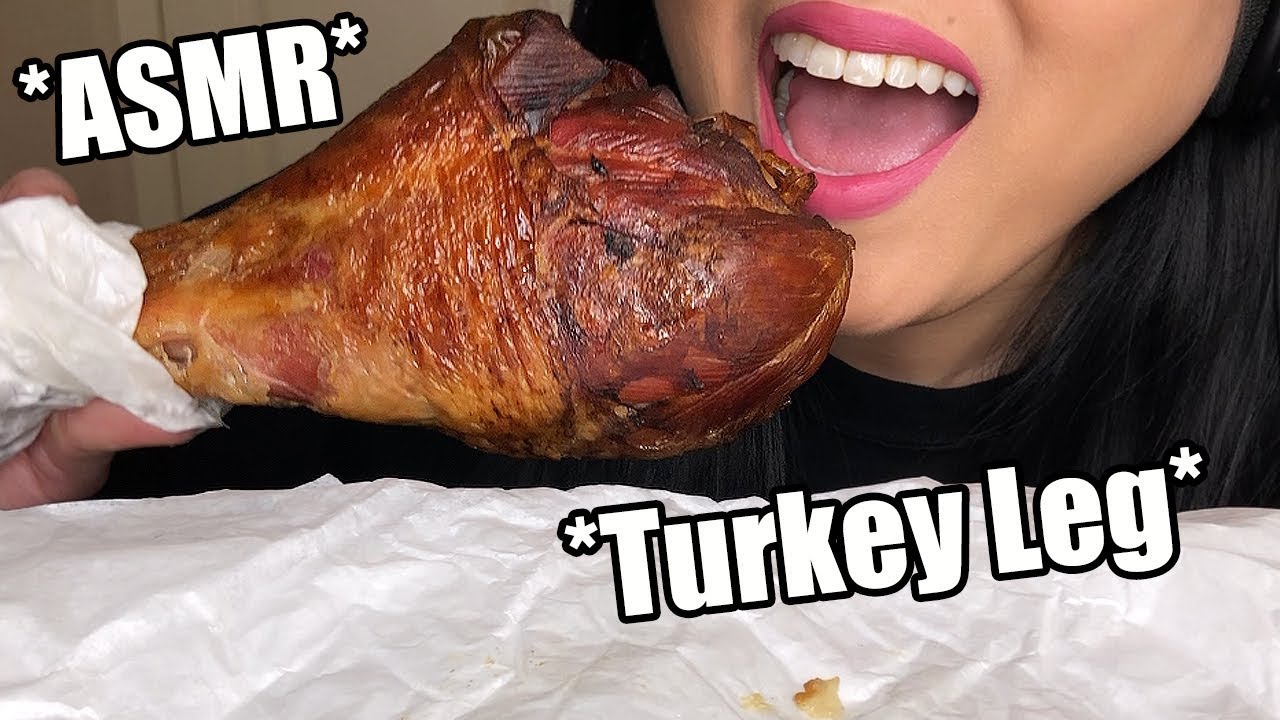 ASMR SAVAGE EATING GIANT TURKEY LEG (EATING SOUNDS) | Disneyland Turkey Leg | No Talking ASMR Phan