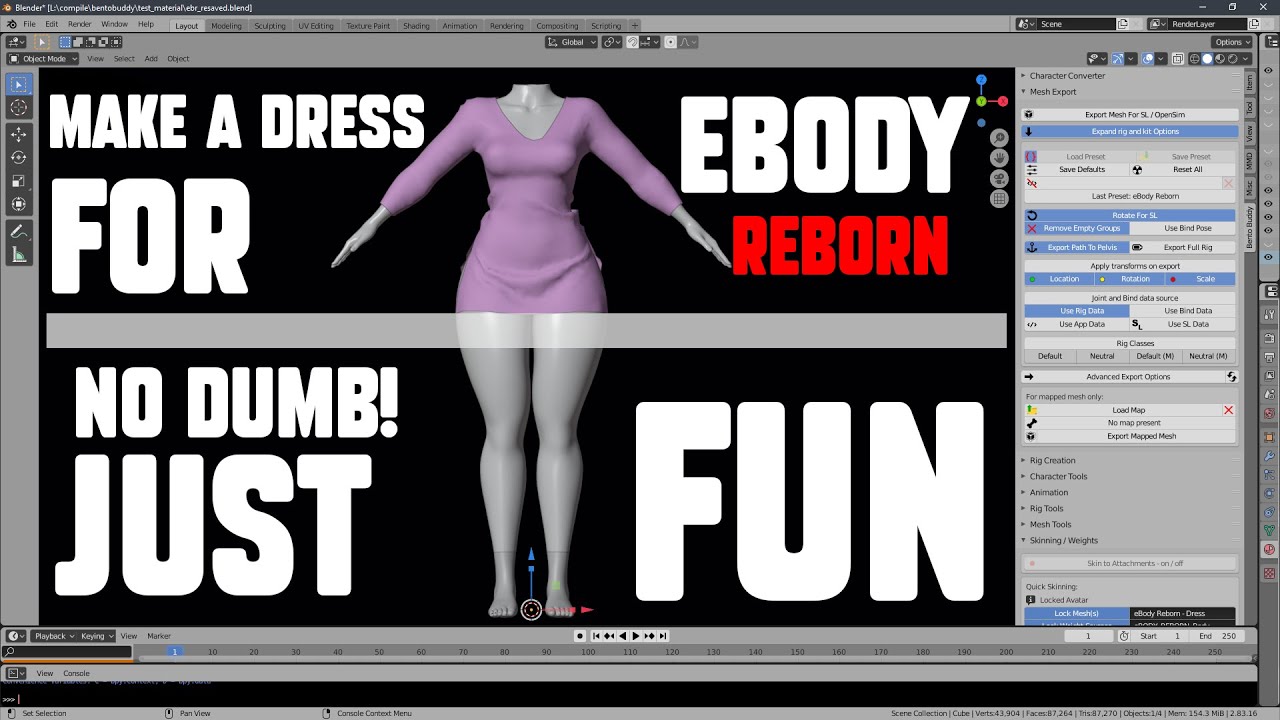 Bento Buddy - Let's make a dress for eBody Reborn
