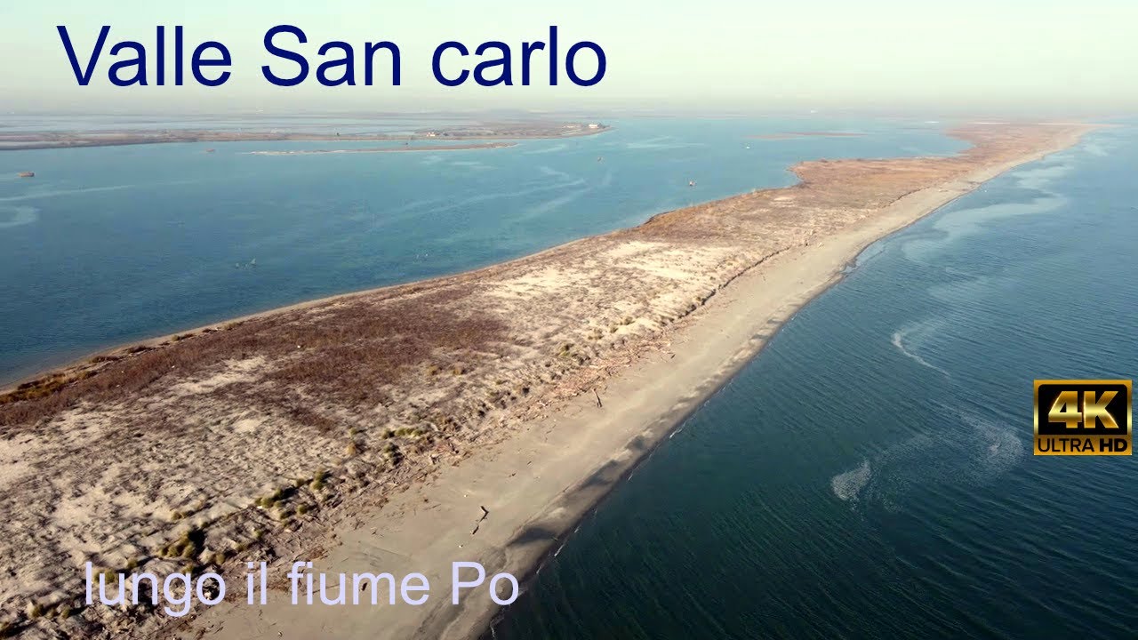 Valle San Carlo (lungo il fiume Po) il fiume Po - il delta del Po - italy 4k