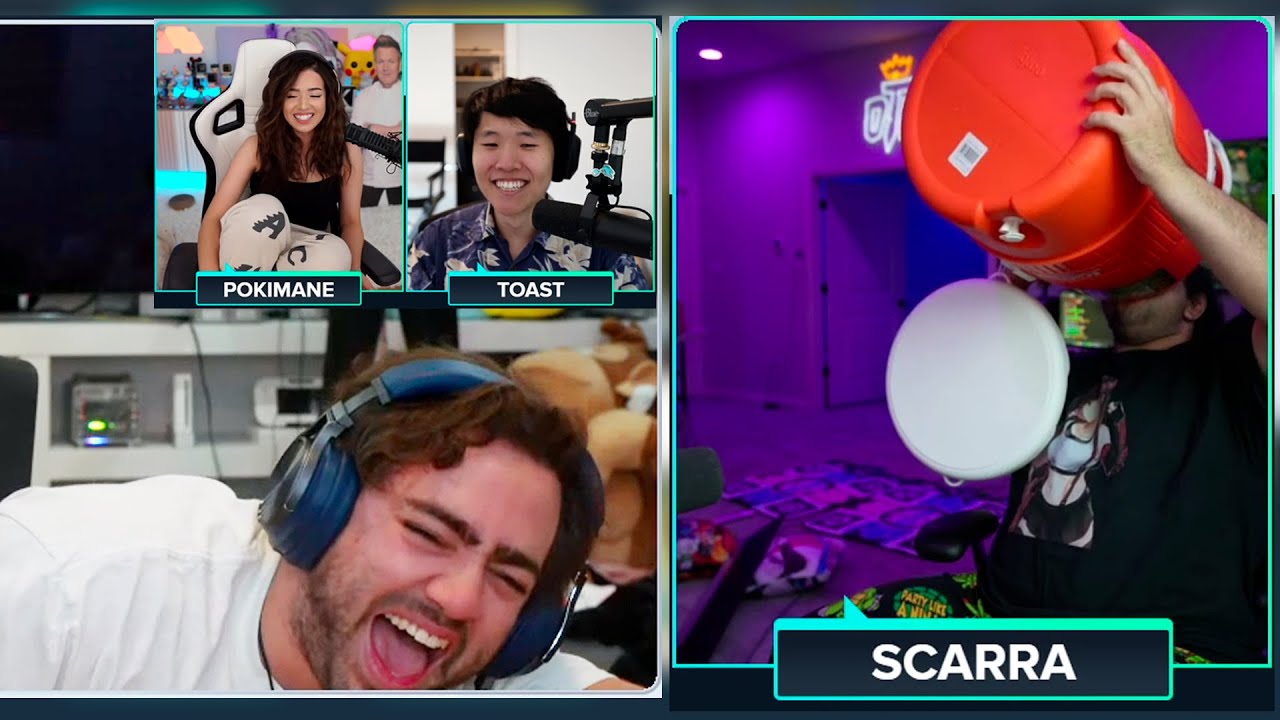 Scarra drinks water and Mizkif loses it like never before - OTK Parasocial w/ Pokimane and Toast