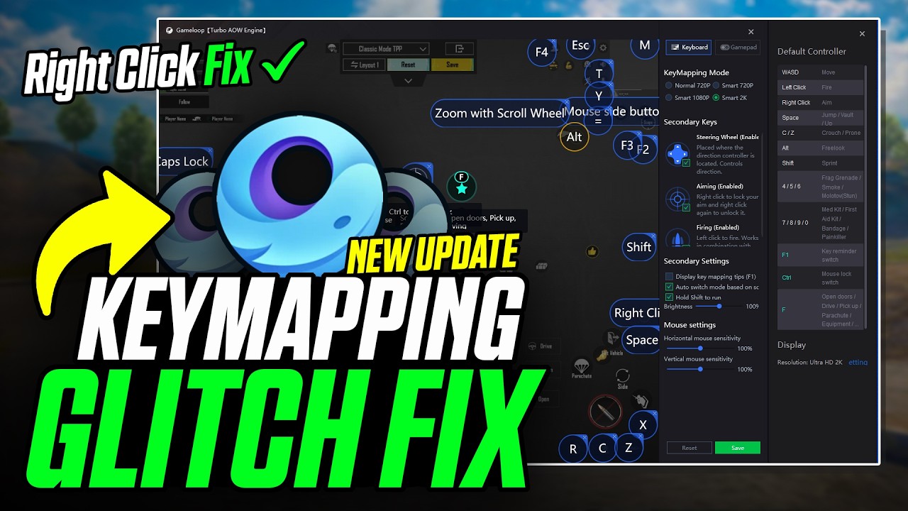 Fix Pubg Mobile Keymapping, Mouse Lock ,Right Click Issue In Gameloop | 100% Working | UPDATE 4.3