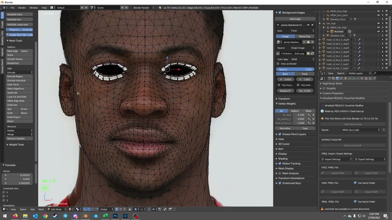 PES 2021 Facemaking in Realtime with Blender 2.79 (Pt 1)