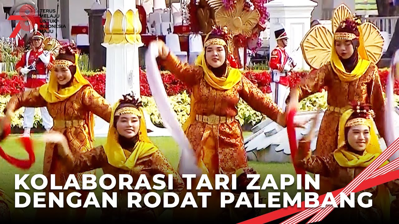 BEGITU MEMUKAU!  Tari Zapin Melayu dan Rodat Palembang | INDONESIA MELAJU UPACARA PENURUNAN BENDERA