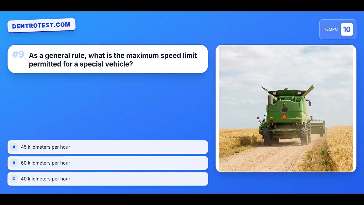 DGT Theory Test Spain: Speed Limits & Rules (20 Questions in English)