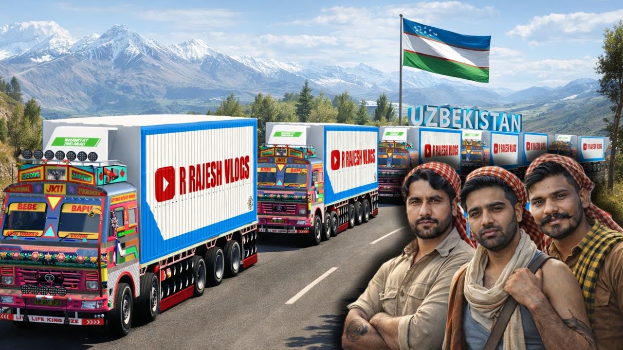 Indian Truck Driver in Uzbekistan 🇮🇳➡️🇺🇿 | @R Rajesh Vlogs  ke Truck Pe Dangerous Roads!