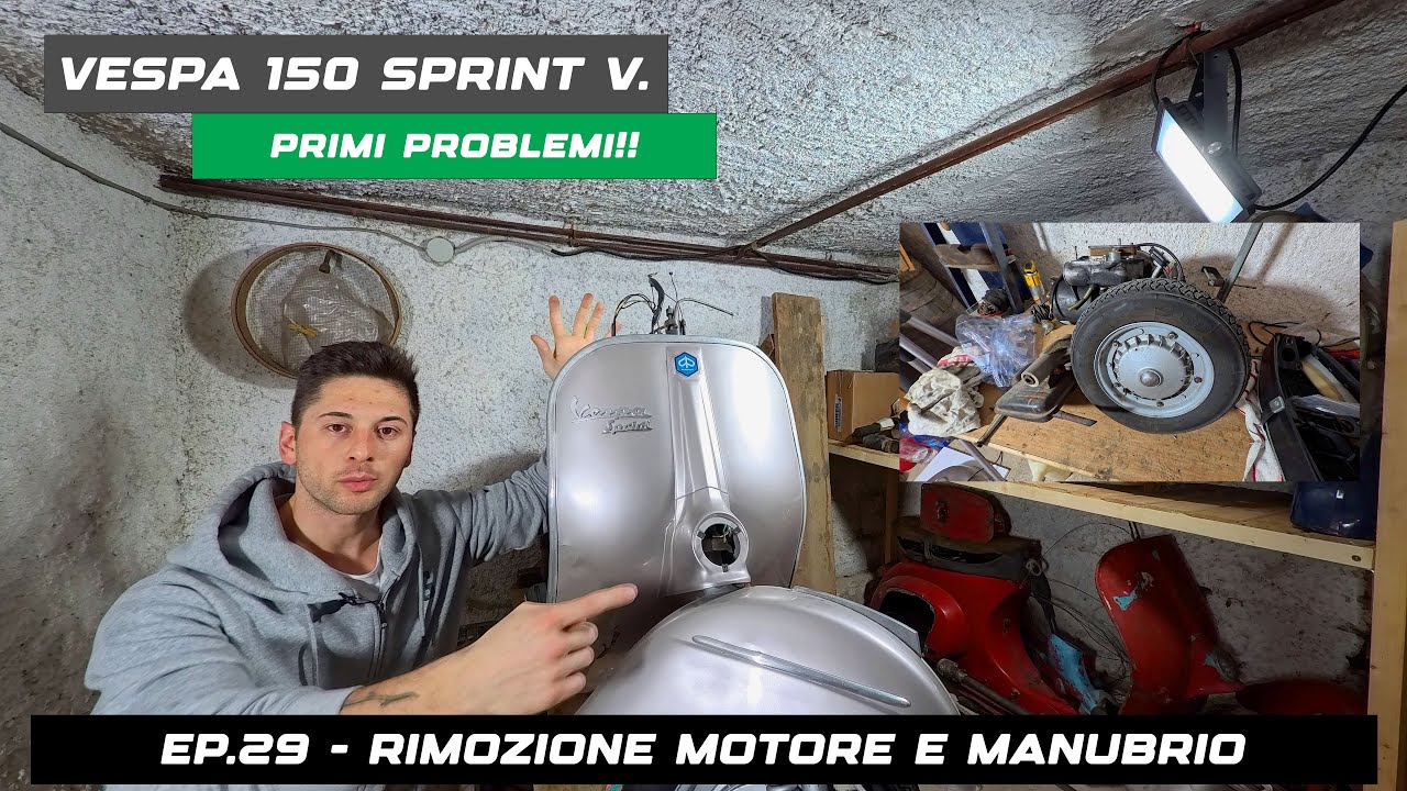 GIU' MOTORE E MANUBRIO! Restauro Vespa 150 Sprint Veloce