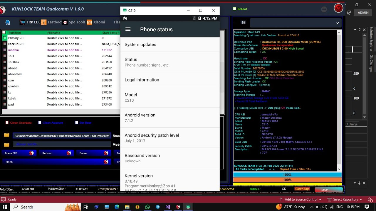 FRP Byppas for Mason C210 android 7 By any Qualcom (EDL )Tool