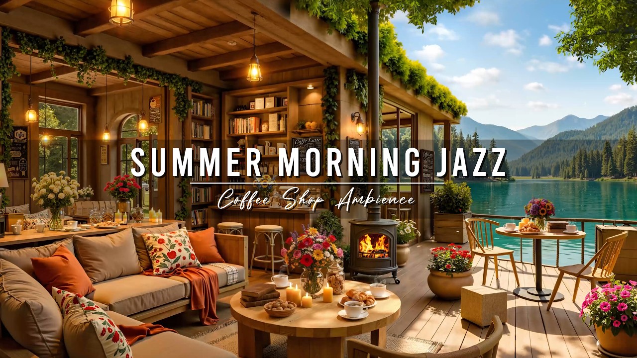 Summer Morning Jazz 🌞 Coffee Shop Ambience with Relaxing Jazz Instrumental Music for Studying, Work