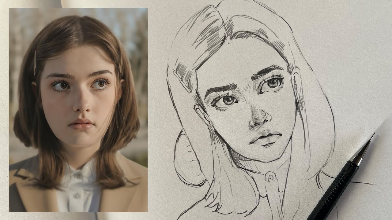 How to Draw a Cute Girl with me