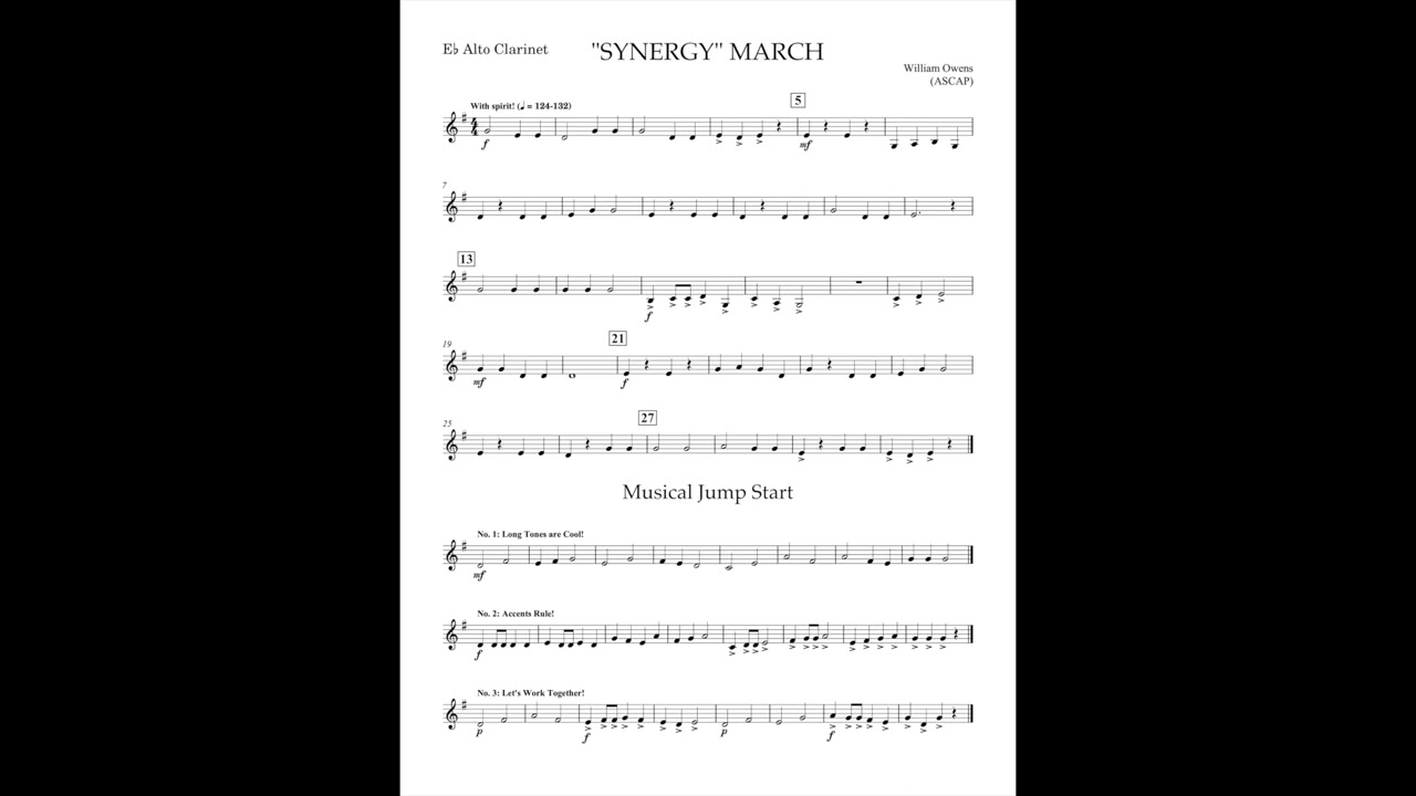 Synergy March (Alto Clarinet part) by William Owens