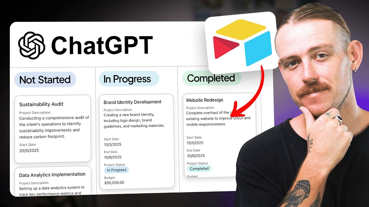 Интеграция Airtable и ChatGPT: редактирование и анализ данных в режиме реального времени.