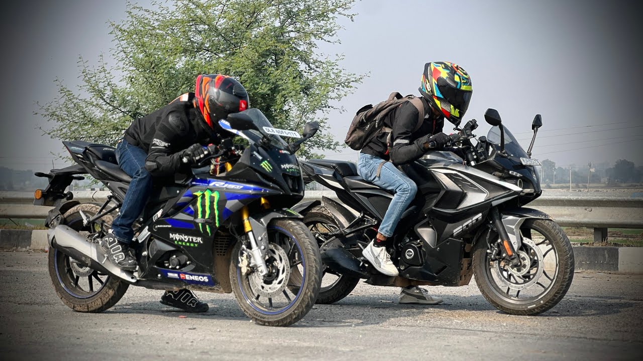 Bajaj RS200(bs7). Vs Yamaha R15M(bs7) Drag Race🔥