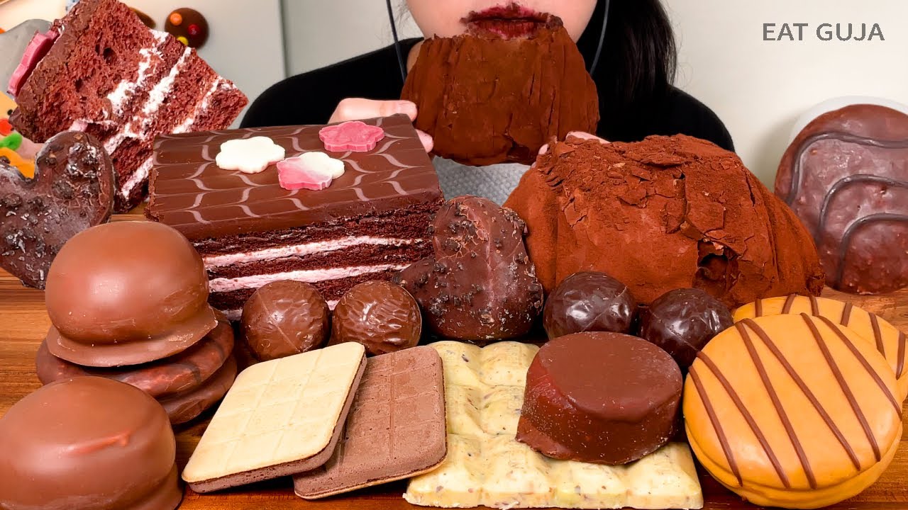 [디저트 ASMR] 초코 디저트 뽁등장🍫초코케이크·더티초코·망고초코파이·터녹스·아이스크림 먹방 | Chocolate Dessert Mukbang