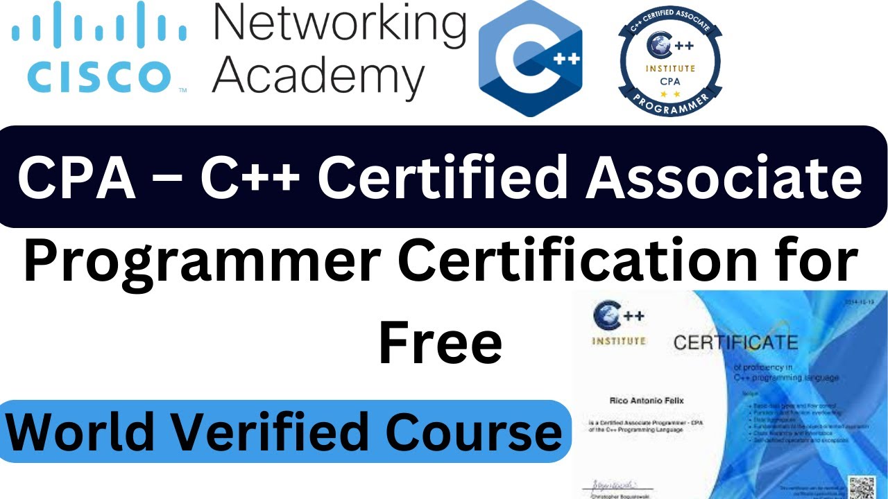CPA &ndash; C++ Certified Associate Programmer Certification for Free | Cisco Courses