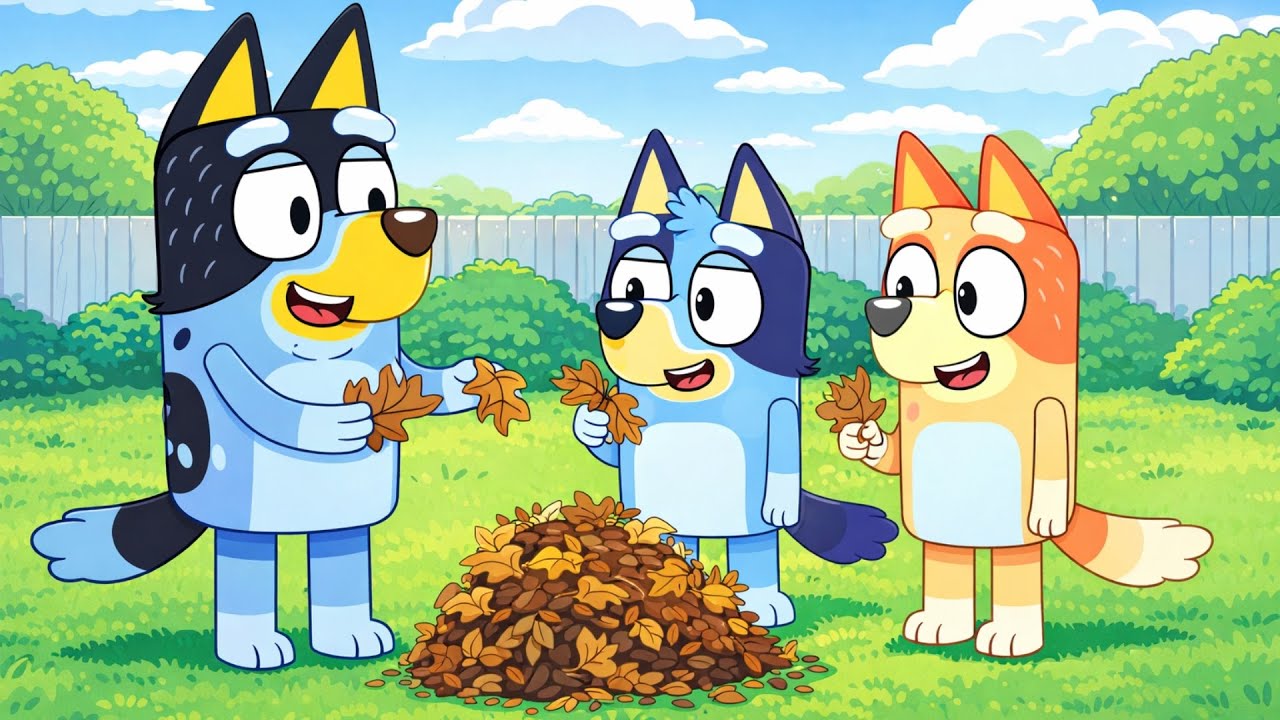 Bluey Turns Dry Leaves Into Garden Compost🌿😂A Backyard Experiment Goes Funny | Bluey Funny Animation