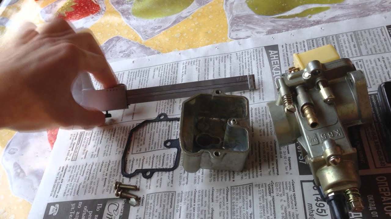 Обзор и регулировка уровня топлива на карбюраторе К65 Ж (модификация для снегохода Буран)