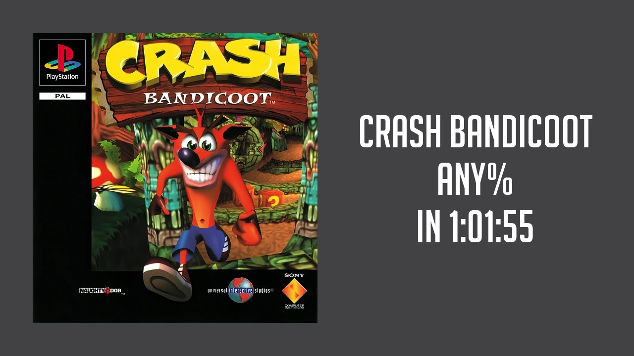 Crash Bandicoot any% in 1:01:55 [OLD PB]