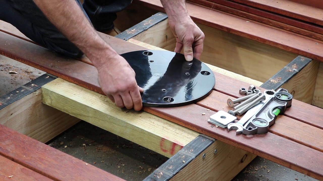 Instashade Parasols - Base Plate Installation On Decking