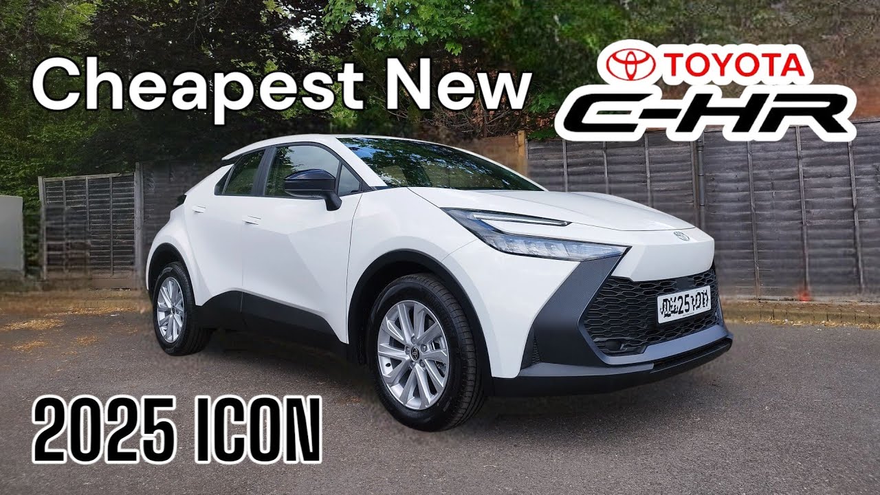 Cheapest New 2025 Toyota C-HR ICON Spec in FREE White Compared to Design Spec Hybrid Walkaround CHR