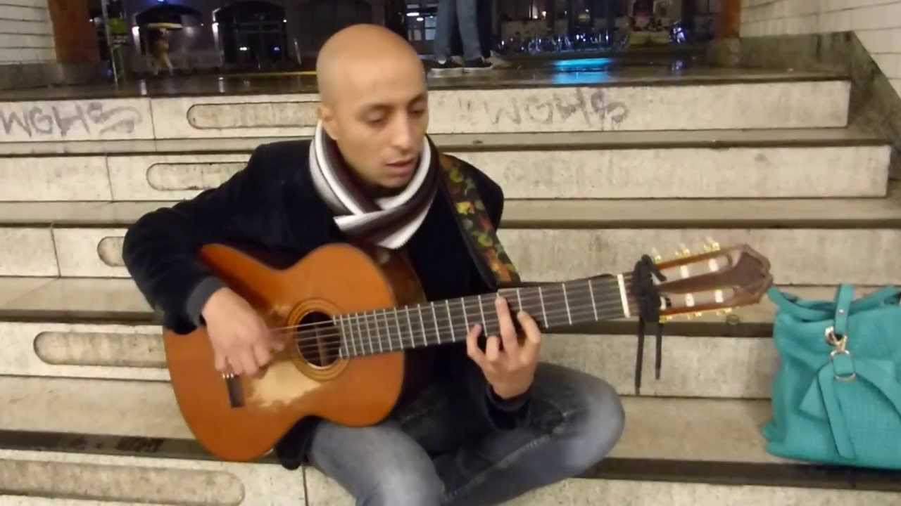 Idriss Bouziane Busking in Berlin (Shape of My Heart cover)