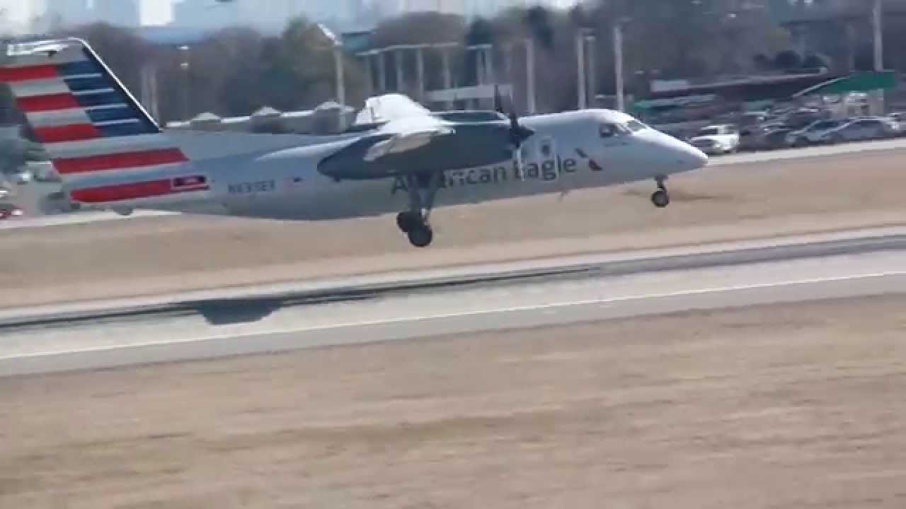 American Eagle Dash 8-102A [Piedmont Airlines] [N839EX] Short Landing Charlotte CLT