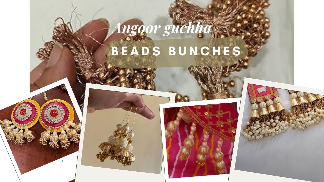 DIY Golden beads Bunches for Patola basehome decor | DIY Angoor Guchha | DIY Goldbeads Bunches