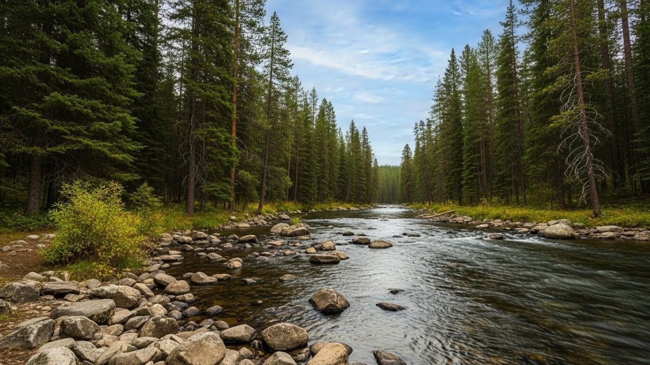 Gentle River in Forest 🌿🌊 Calm Nature Ambience for Meditation and Relaxation #2041