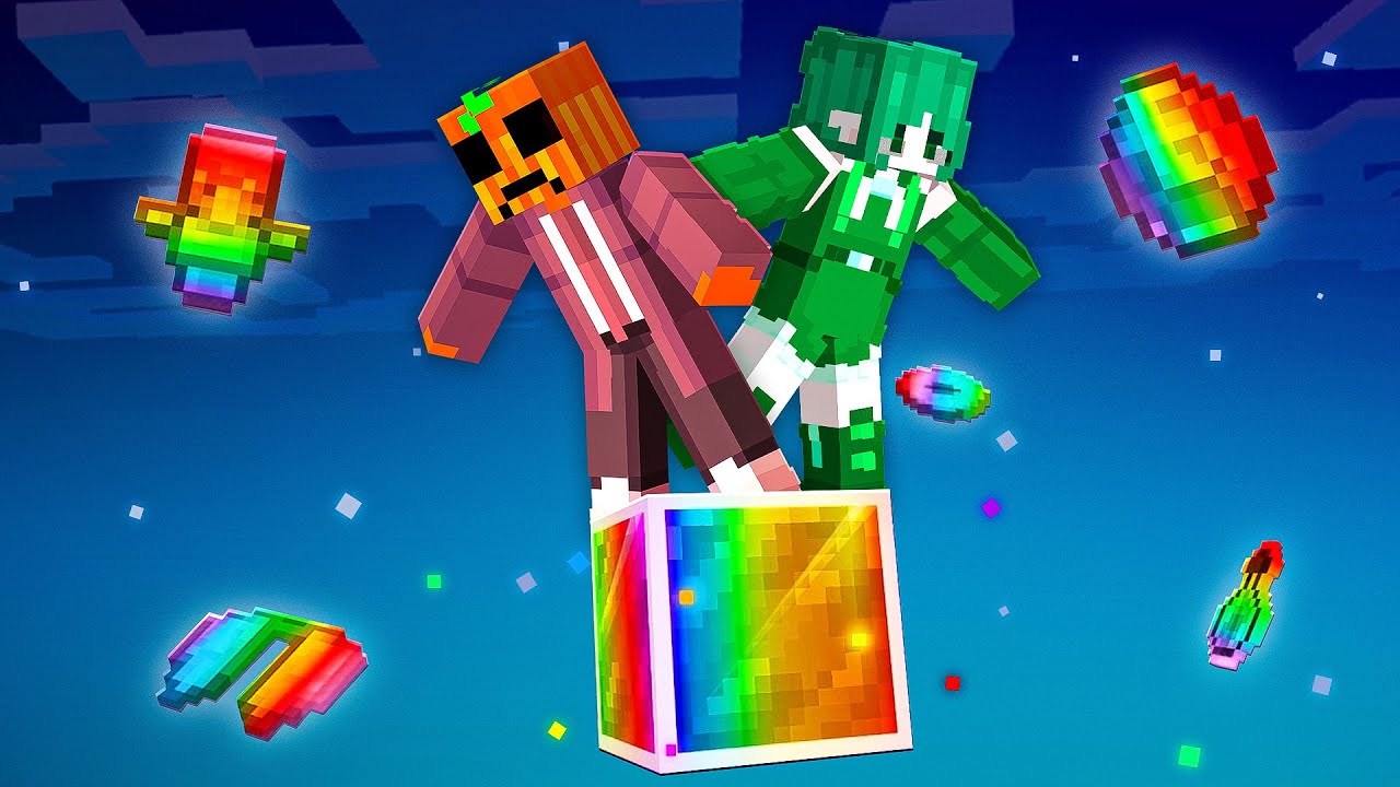 Jardred y Luna en UN BLOQUE SUPER OP en Minecraft!