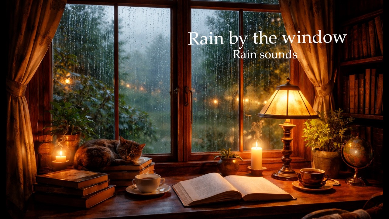 Cozy Rainy Day by the Window 🌧️ Rain Sounds for Sleeping, Studying & Relaxing (2 Hours)