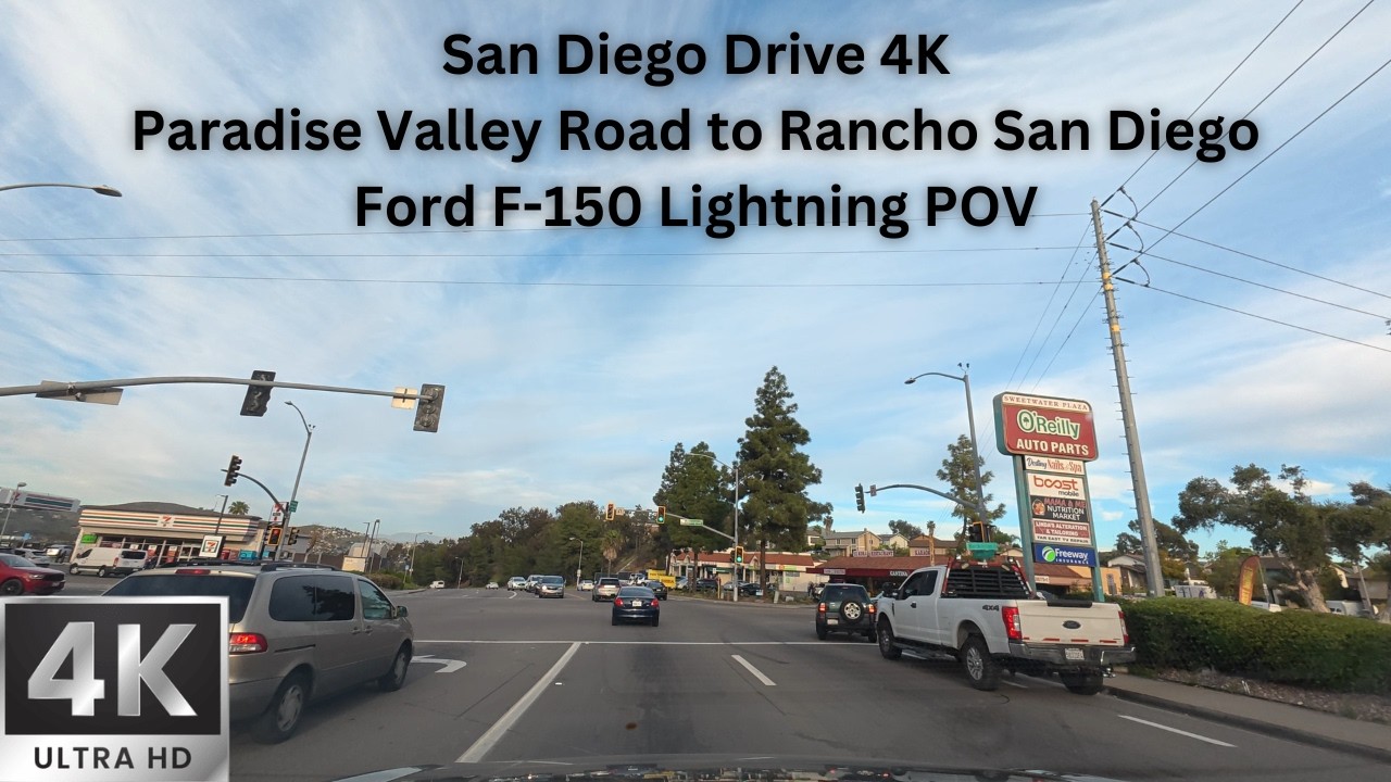 San Diego Drive 4K | Paradise Valley Road to Rancho San Diego | Ford F-150 Lightning POV