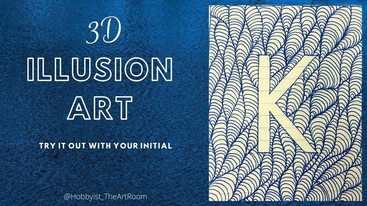 EASY ILLUSION ART TECHNIQUE | Initial Art | Monograms with zentangle background | 3D Illusion | ASMR