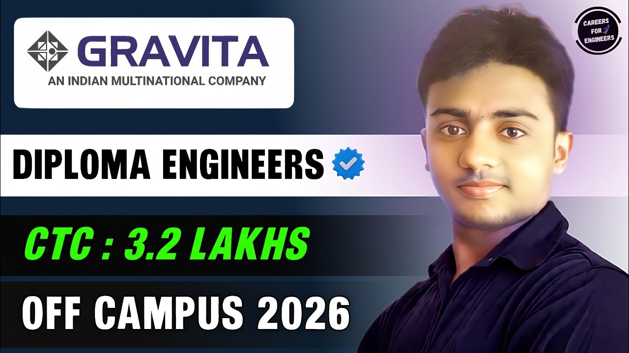 GRAVITA INDIA is Hiring 2026। Diploma Engineers। CTC : 3.2 LAKHS। Job Vacancy 2026। Jobs 2026 