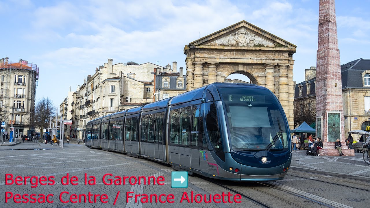 TBM Tramway ligne B - Voyage int&eacute;gral Berges de la Garonne ➡️ France Alouette / Pessac Centre