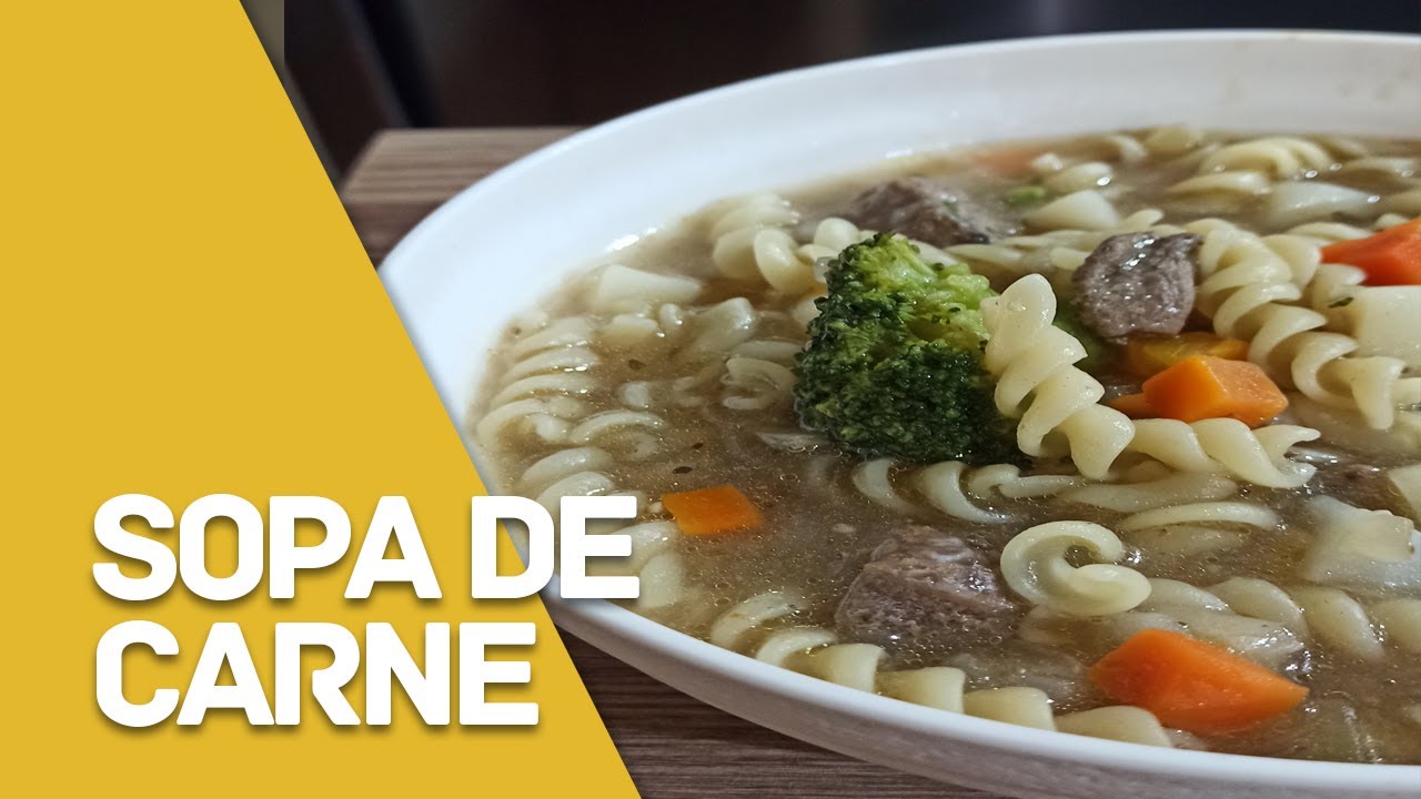 SOPA DE CARNE NO MICROONDAS