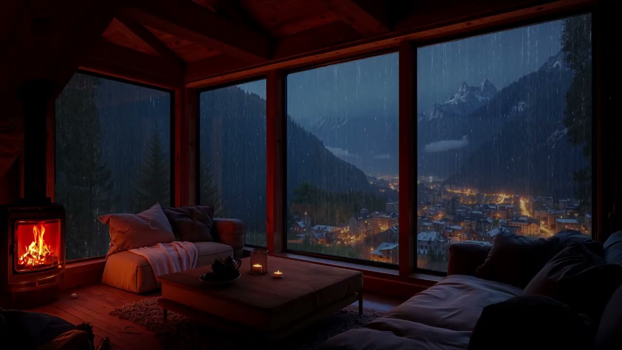 Nighttime Rain Over The Skyline – Soothing Sounds For Deep Sleep