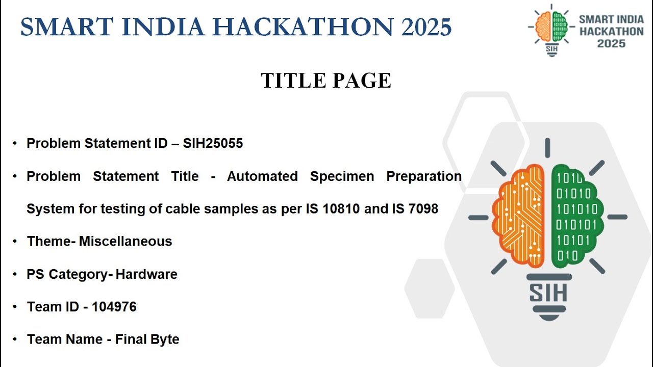 Automated Cable Specimen Preparation System &ndash; Next-Gen AI Testing Solution