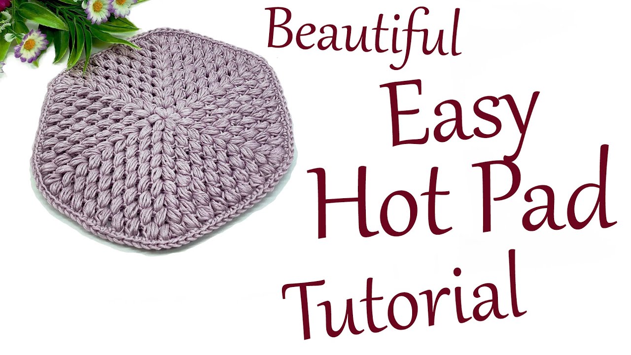 How to Crochet Puff Stitch Hot Pad Tutorial  Easy & Thick Potholder for Beginners #crochet #knitting