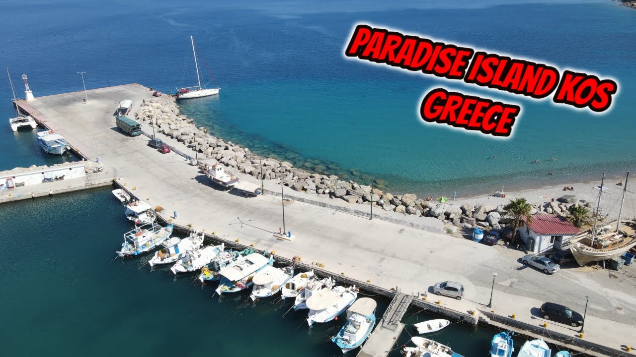 kos Island Paradise Kos Greece Kefalos Sea Front kamari Port 4K Drone Footage dji