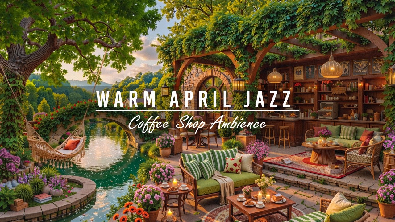 Warm April Jazz Music for Working, Study 🌿 Beautifull Summer Morning at Outdoor Coffee Shop Ambinece