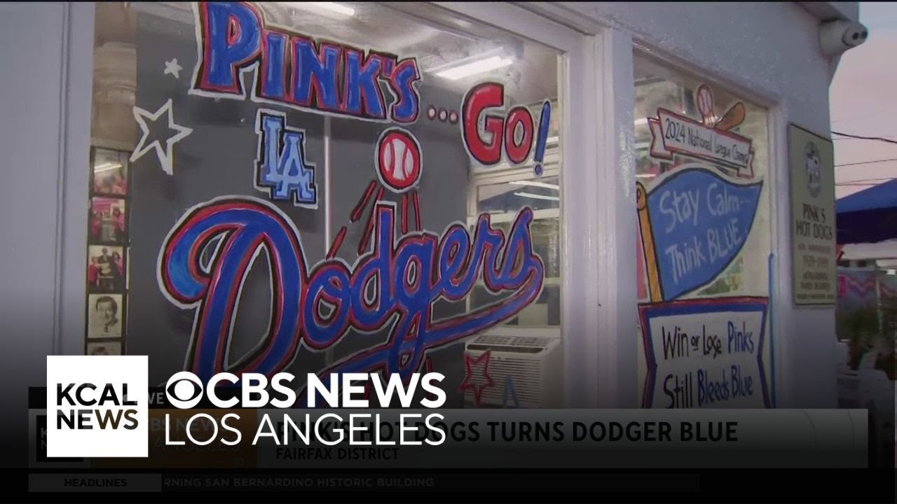 Pink’s hot dogs turns Dodgers blue
