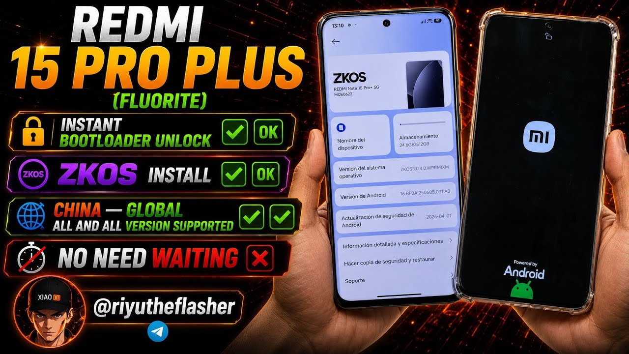 REDMI 15 PRO PLUS (FLUORITE) INSTANT BOOTLOADER UNLOCK🆗ZKOS INSTALL✅CHINA SUPPORTED✅NO NEED WAITING❌